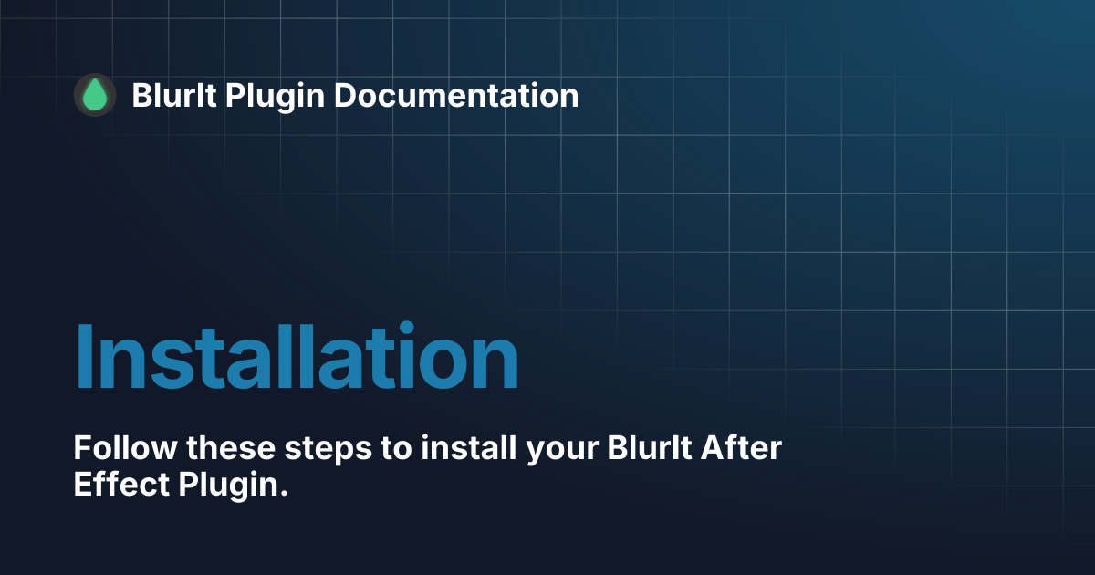 Installation | BlurIt Plugin Documentation