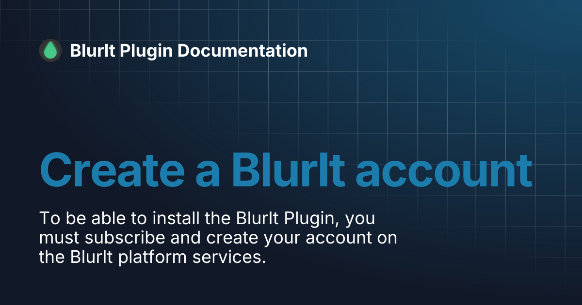 Create a BlurIt account | BlurIt Plugin Documentation