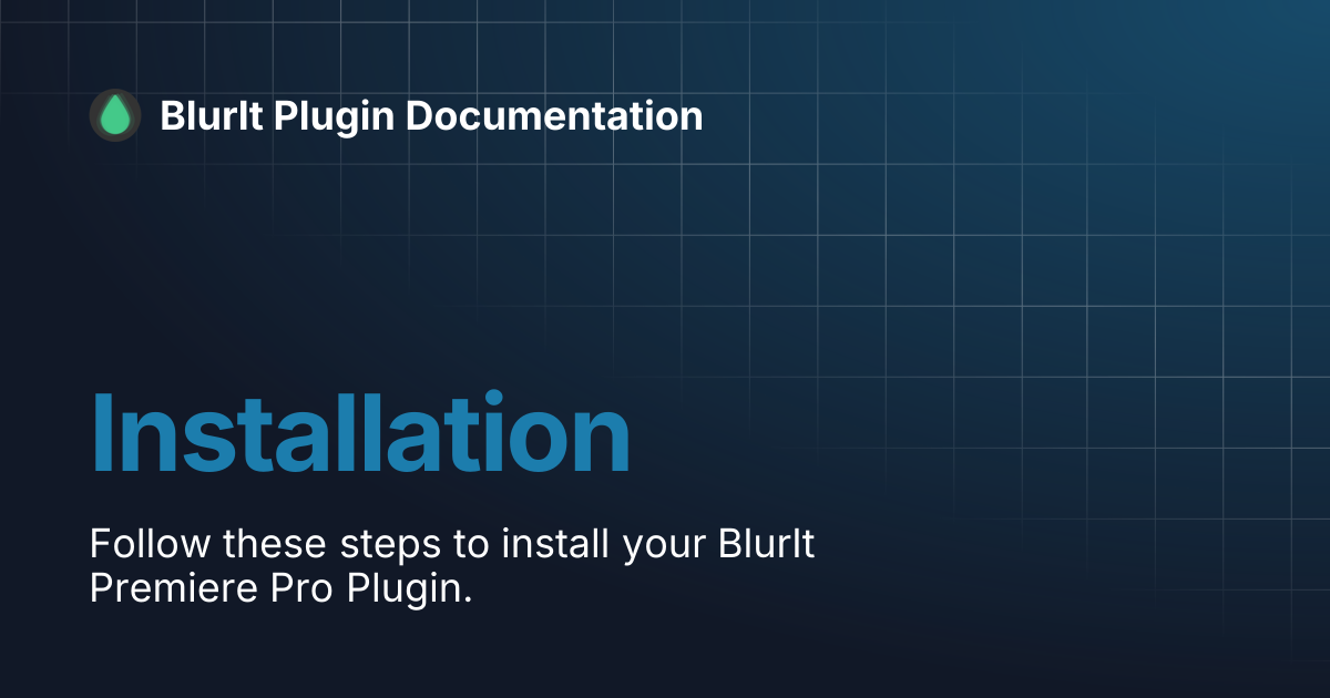 Installation | BlurIt Plugin Documentation